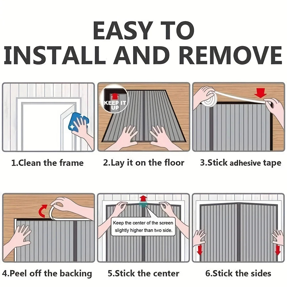 Oxford Thermal Door Curtain Magnetic Adhesive Installation Windproof Winter Insulation with Pencil Hole for Living Room Office