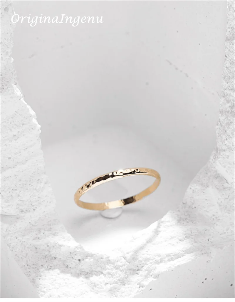 14K Gold Filled Hand Hammered Ring Handmade Band Ring Minimalism Jewelry Ring Dainty Boho waterproof Ring Tarnish Resistant Ring