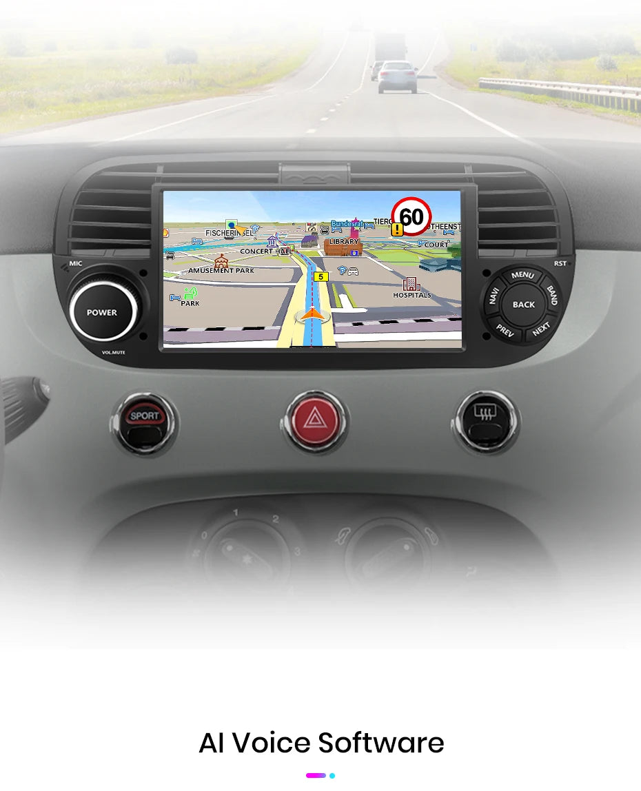 Junsun Android13 Car Radio For FIAT 500 500C Abarth 2007-2015 Car Smart Systems For Apple Carplay FM GPS SWC BT