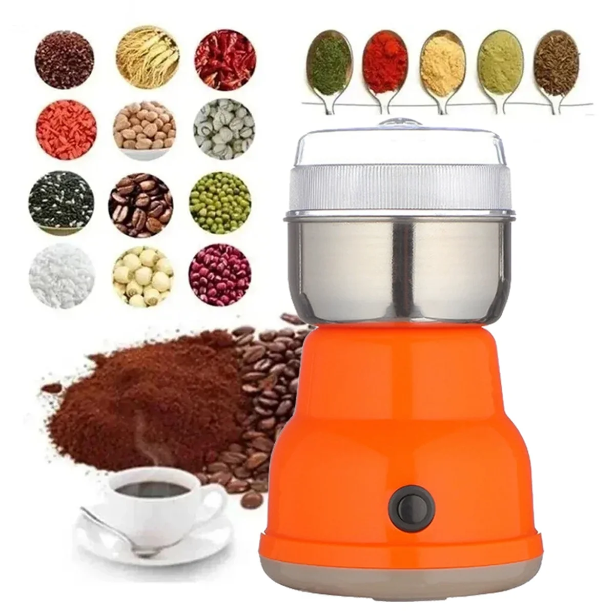 ASWUT-Electric Kitchen Grinder Grinds Spices Multifunction Smash Machine Grinder For Spice,Herb,Cereal,Beans,Pet Food