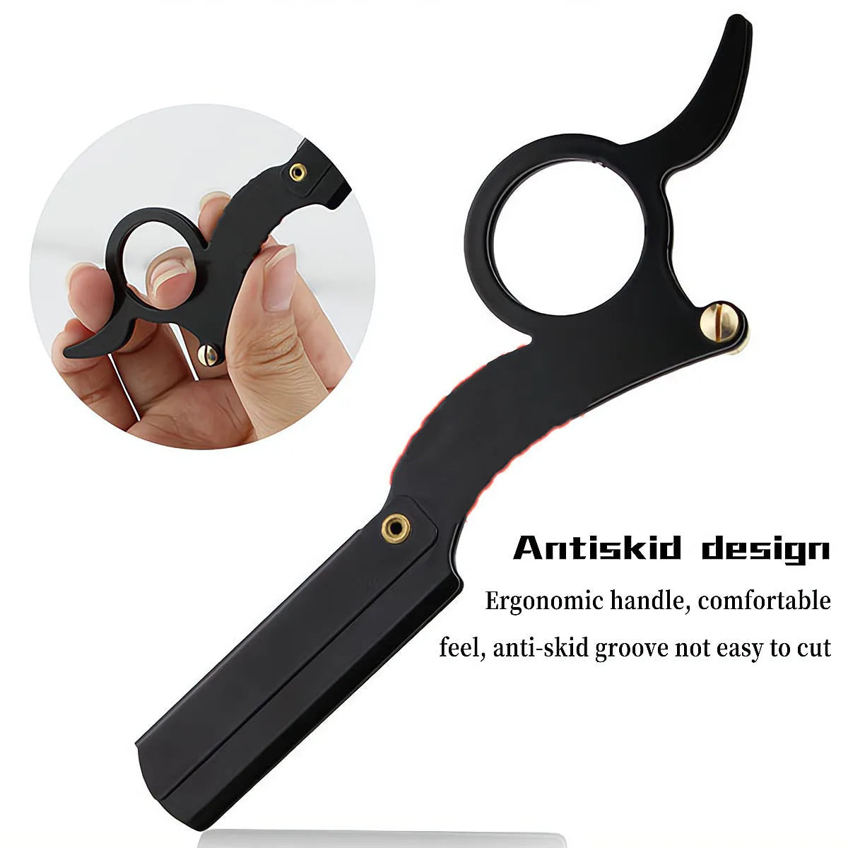 (1+10 lames) Rasoir de coiffeur pour la barbe