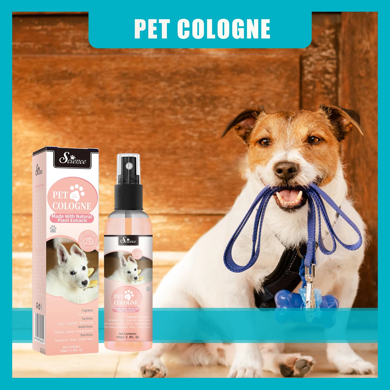 100 Ml Pet Deodorizing Perfume Spray, Cats & Dogs Eliminating Odors Natural Long-Lasting Fragrance ( Lemon, Orange And Lavender)