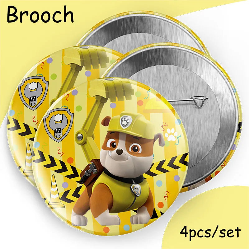 paw patrol rubble theme animals party supplies decorations kids birthday disposable tableware plate tablecloth party theme favor