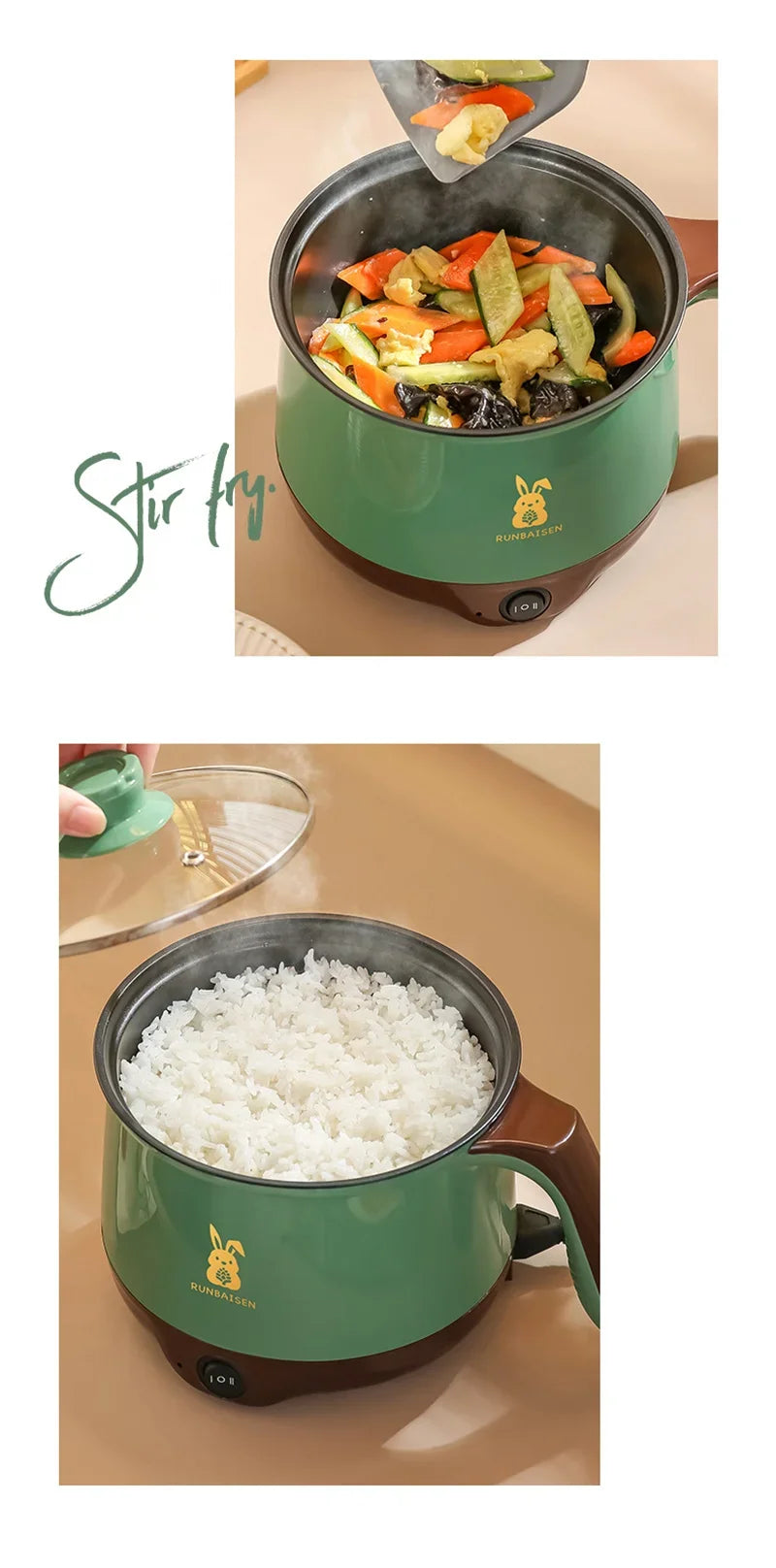 Mini Electric Multi Cookers Single/Double Layer Pot 1-2 People Household Non-stick Pan Hot Pot Rice Cooker Cooking Appliances