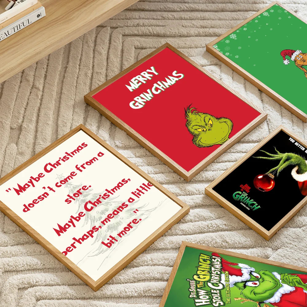 Film The G-Grinch C-Christmas DIY Sticky Poster Whitepaper Prints Posters Artwork Vintage Decorative Painting