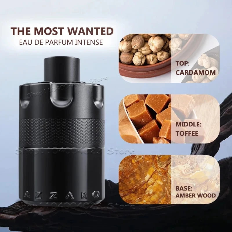 The Most Wanted Eau de Parfum Intense – Woody & Spicy Cologne for Men with Fougère and Ambery Notes Amber Wood, Cardamom