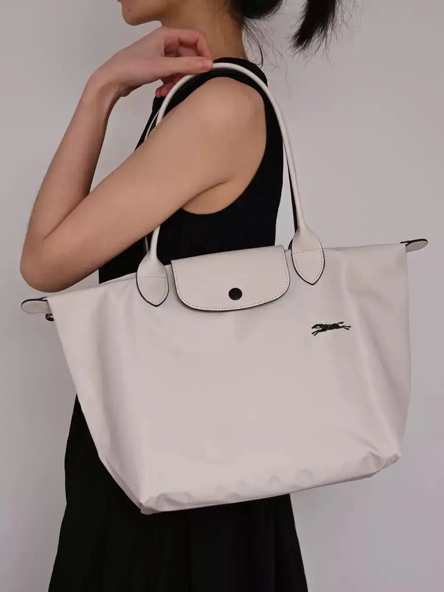 1 Women foldable hobos nylon Handbag Bags Classics Lady Tote Bag embroidered Shoulder Bags short and longchamp handles bags