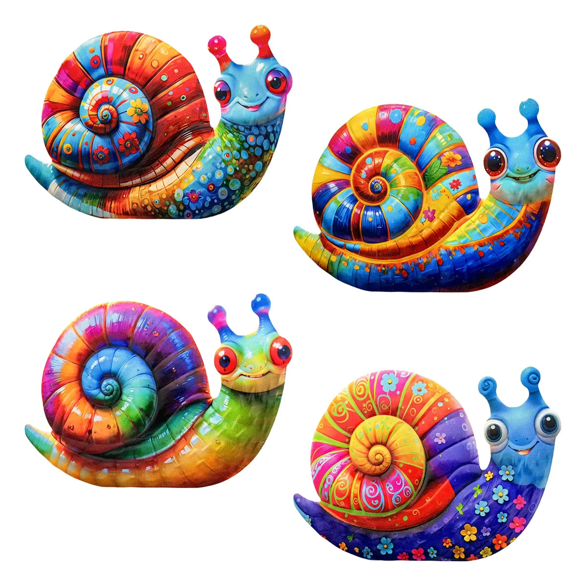 Metal Art Snail Wall Decor Colorful Iron Art Snail Sculptures Snail Hanging Ornament for Outdoor Home Office Yard Garden Wedding