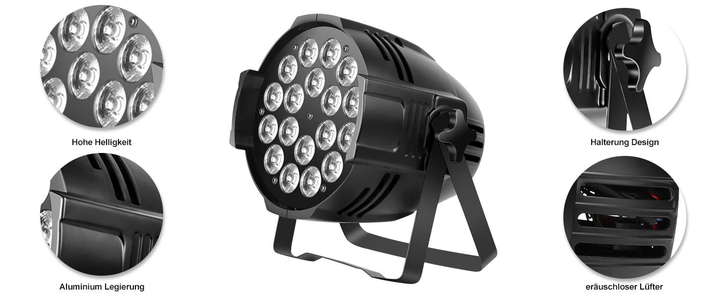 U'King 4PCS 200W 18 LED Par Light 4in1 18x8W RGBW Stage Light DMX 512 Control 4/8CH Flat Lighting Christmas DJ Party Disco Lamp