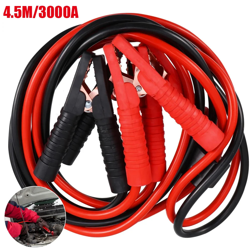 4/4.5/6M 2000/3000AMP Car Emergency Power Start Cables Power Relay Alligator Clamp Ignition Battery Jump Cable