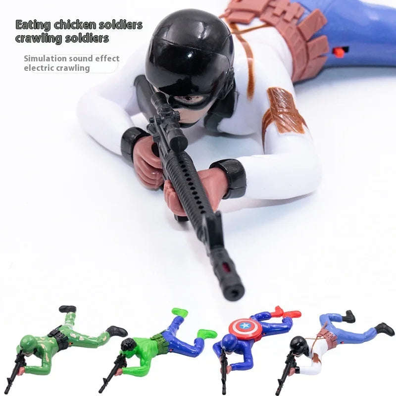 Marvel Peripheral  Crawling Toy Spider Man Captain America Hulk With Gun Crawling Model With Lights Children's Crawling Toy