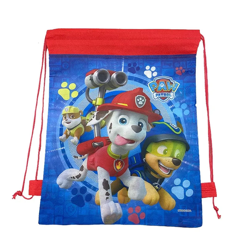 Paw Patrol Chase Drawstring Pocket Cartoon Tie Pocket Anime Gift Bag Children Backpack Travel Storage Bag Organizer Party Favors