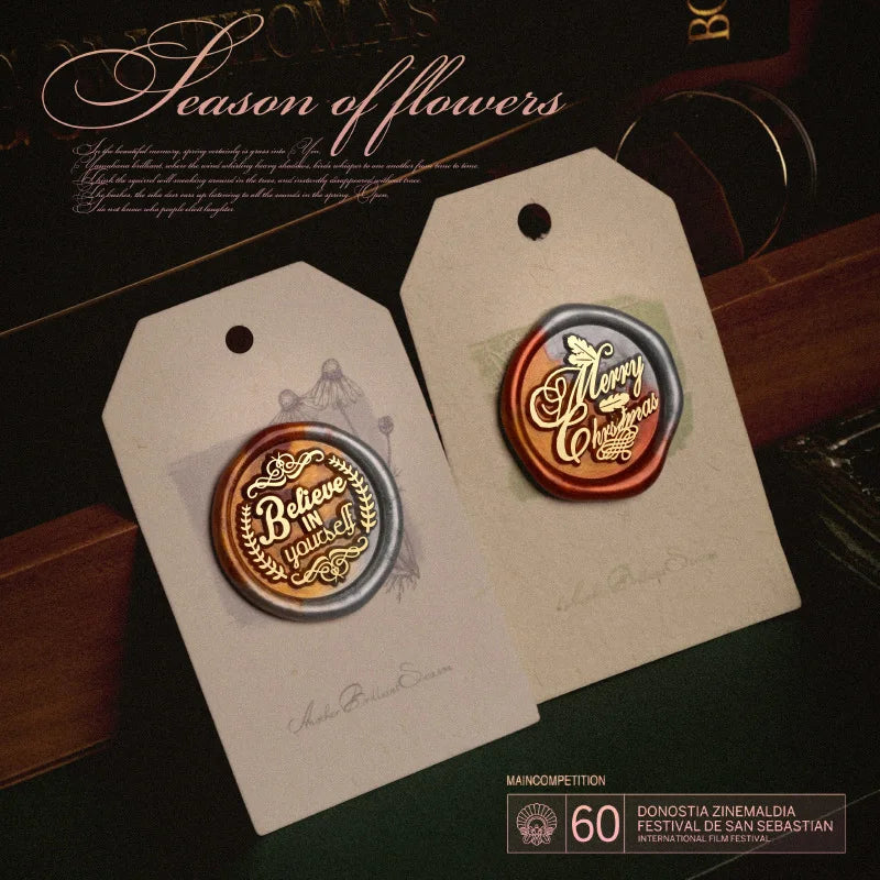 English Blessings Seal Head Wax Stamp Envelope Sealin Greeting Card Gifts Wedding Invitation,Thank You/Good Luck/Best Wishes