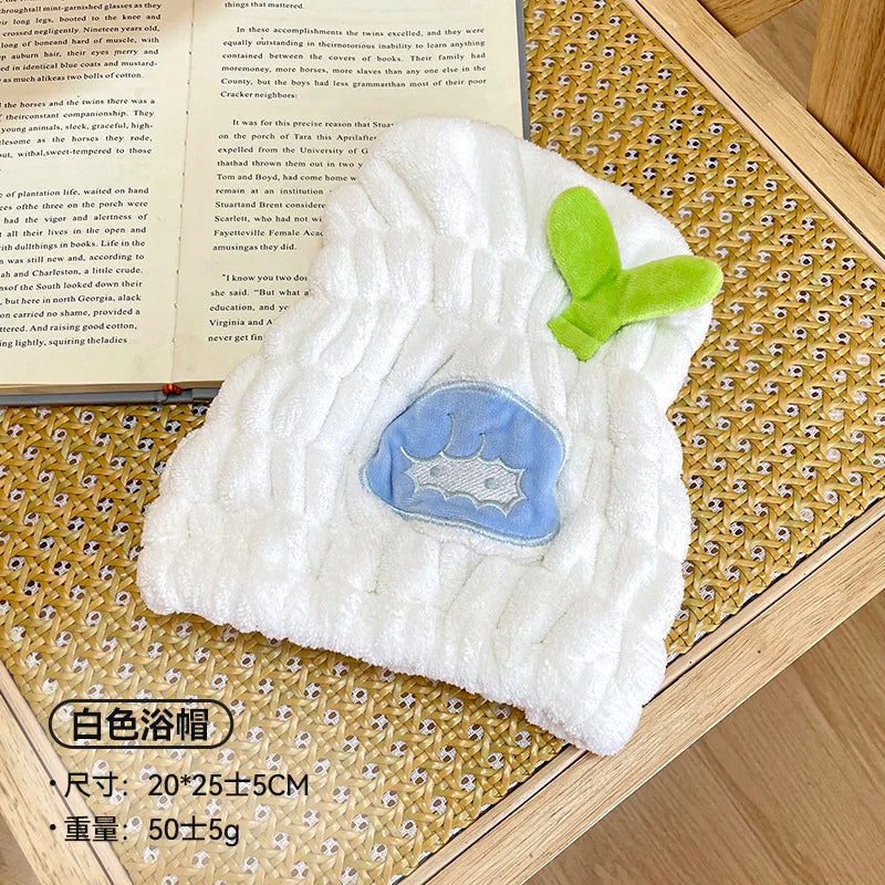 Dry Hair Hat Children Coral Velvet Cartoon Shower Cap Rabbit Ear Dry Hair Hat Wholesale Adult Female Dry Hair Towel