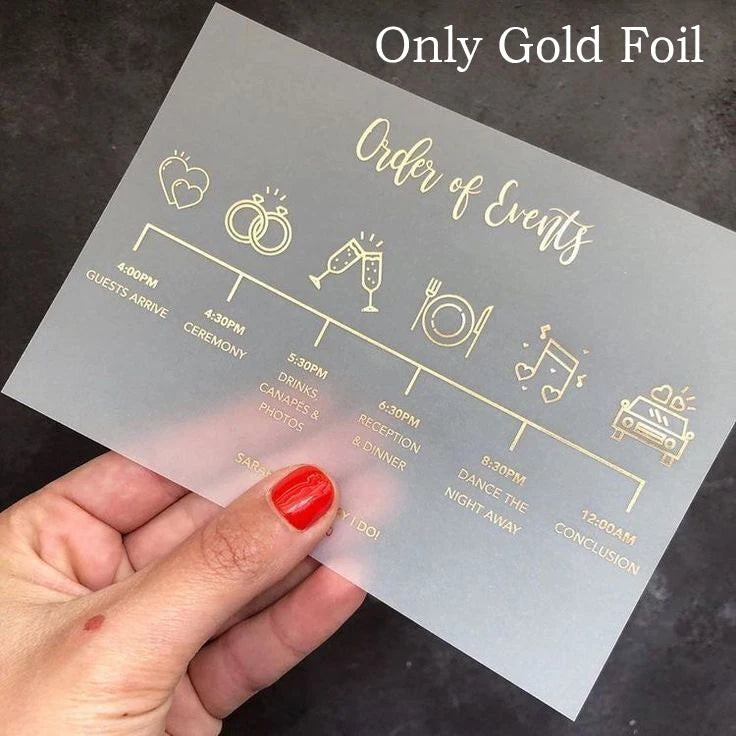 Custom Vellum Personalized Wedding Invitation Thank You Card Sate The Date Greetings Design Print DIY Menu Bridal Shower Birthda