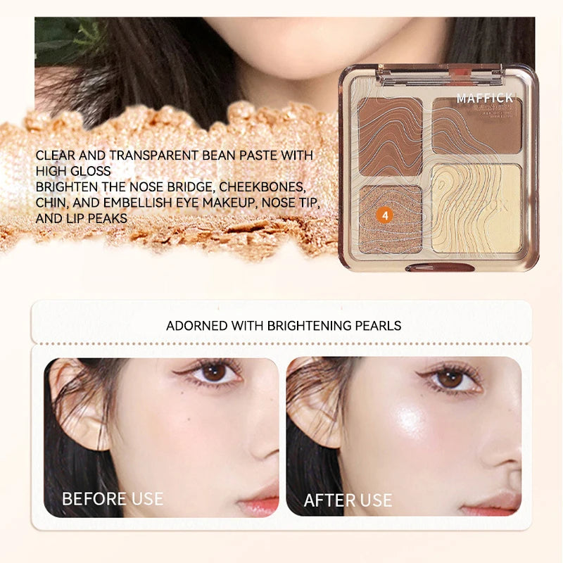 Palette de contour 4 couleurs MAFFICK : éclaircissant mat