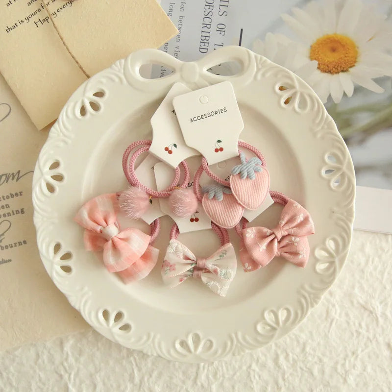 Elastic Hair Bow for Children, Children's Headwear, Hair Accessories for Girls, Cute Hair ties, Lovely Hair Rope, 10Pcs per Lot