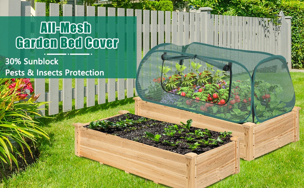 Net Cage Guard Vegetables, Seedlings Herbs Bed Vegetables Large Pop Up Mesh Plant Cover Protector Raised Garden & Flower Bed