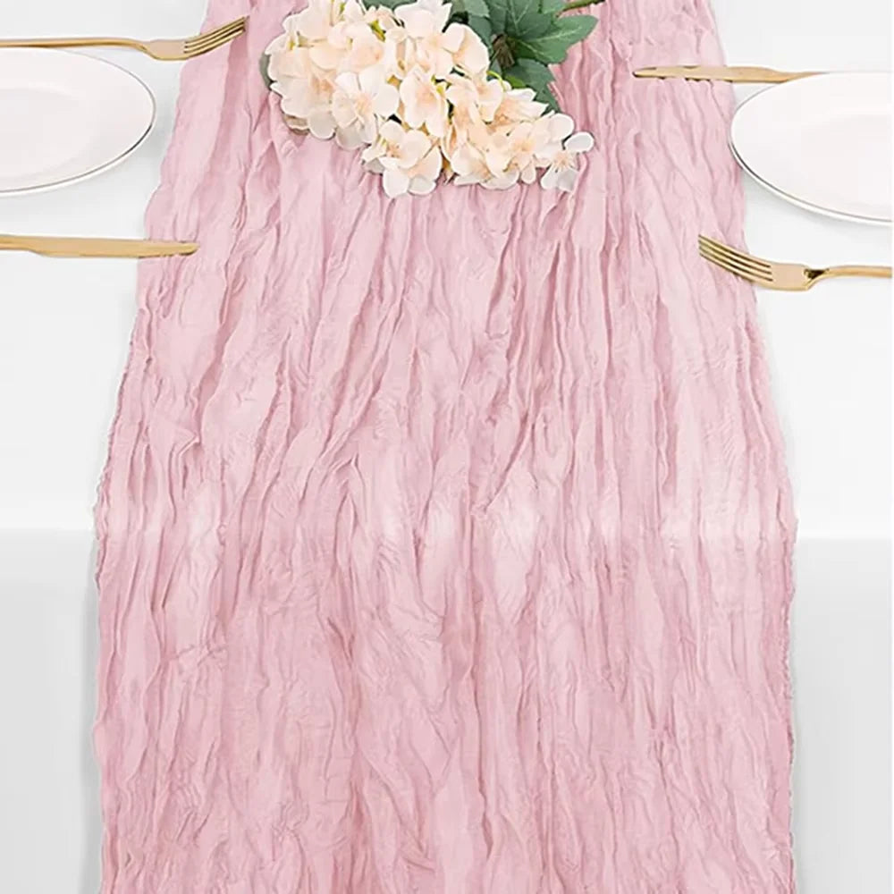 Lilac Purple Cheesecloth Table Runner Boho Rustic Gauze Lavender Purple Table Runner Wedding Bridal Shower Birthday Decoration