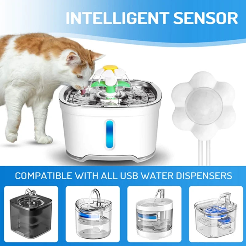 Smart Motion Sensor Cat Dog Water Fountain Dispenser Intelligent Infrared USB Universal Pet Accessories Detector