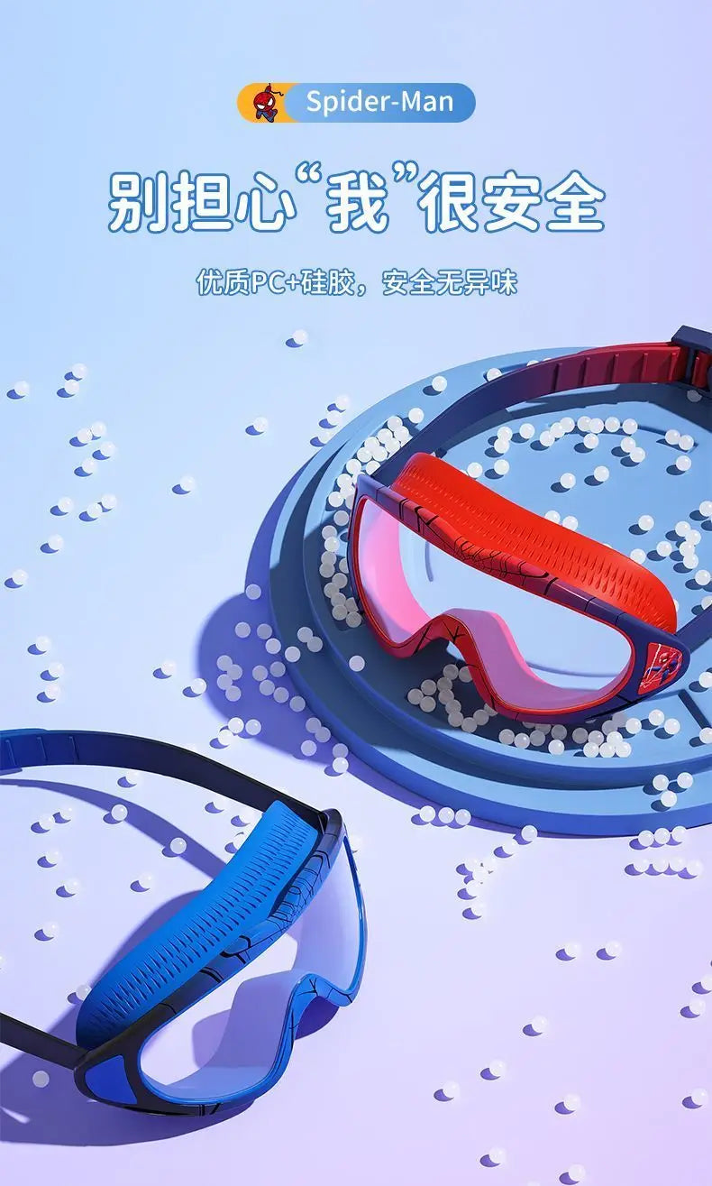 Marvel's new Spiderman boy new creative cartoon anime peripherals HD anti-fog waterproof swimming professional diving glasses
