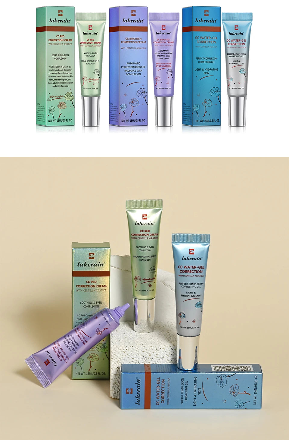 CC Cream erborian Korean Makeup High Coverage Foundation Foundation Cream for Face Base Makeup Color Changing Liquid Foundation