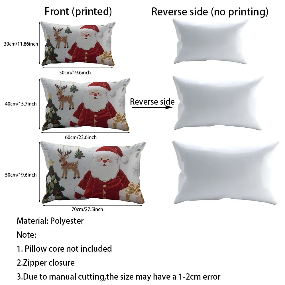 Snowman-Printed Christmas Pillowcases: Festive Decor for Your Holiday Home Sofa cushion cover, New Year home decoration