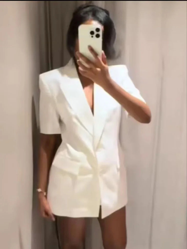 Ensemble 2 pièces revers simple boutonnage a manches courtes