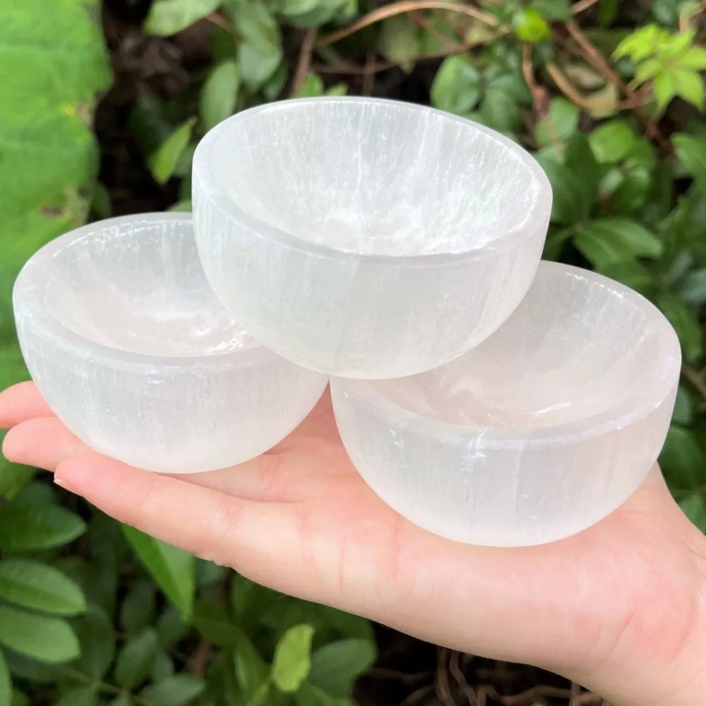 Selenite Crystal Bowl, Jewellery Storage Crystal Decoration Gift, Home & Office Decor, Great Choice for Christmas Gift Giving