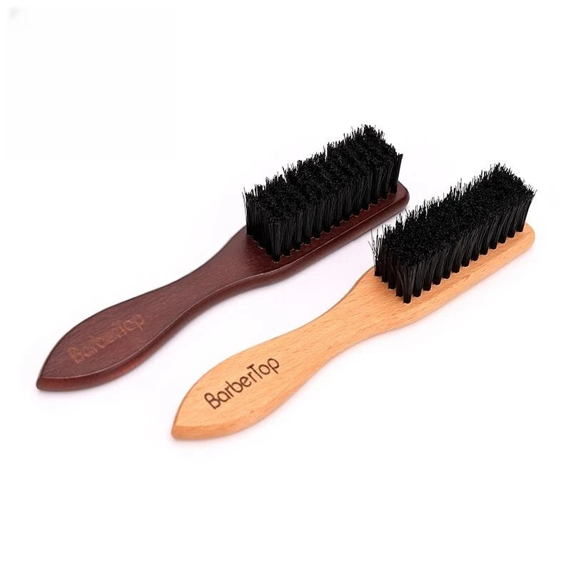 Barbertop Men Barbe Brosse Poignée boisée Brosse de nettoyage de cheveux doux Cheveux cassés