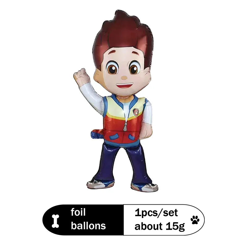 Paw Patrol Snow dog Everest Cartoon Animation Theme Birthday Party Decorations Disposable Sticker Balloon Paper Plates Supplies