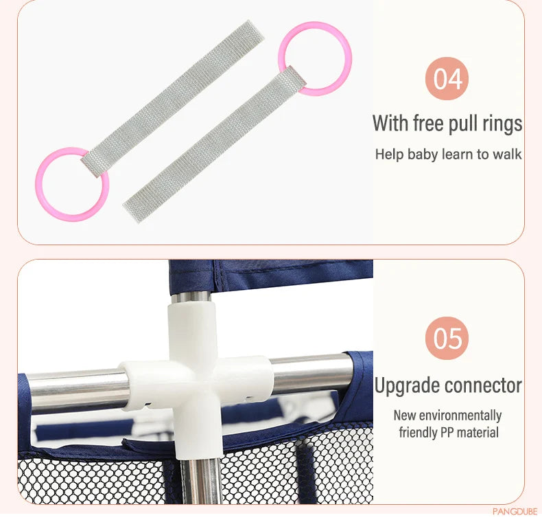 PANGDUBE Baby Playground Playpen for Baby and Toddlers Thicken Steel Pipes & Cloth Baby Fence Play Park Baby Activity Fence