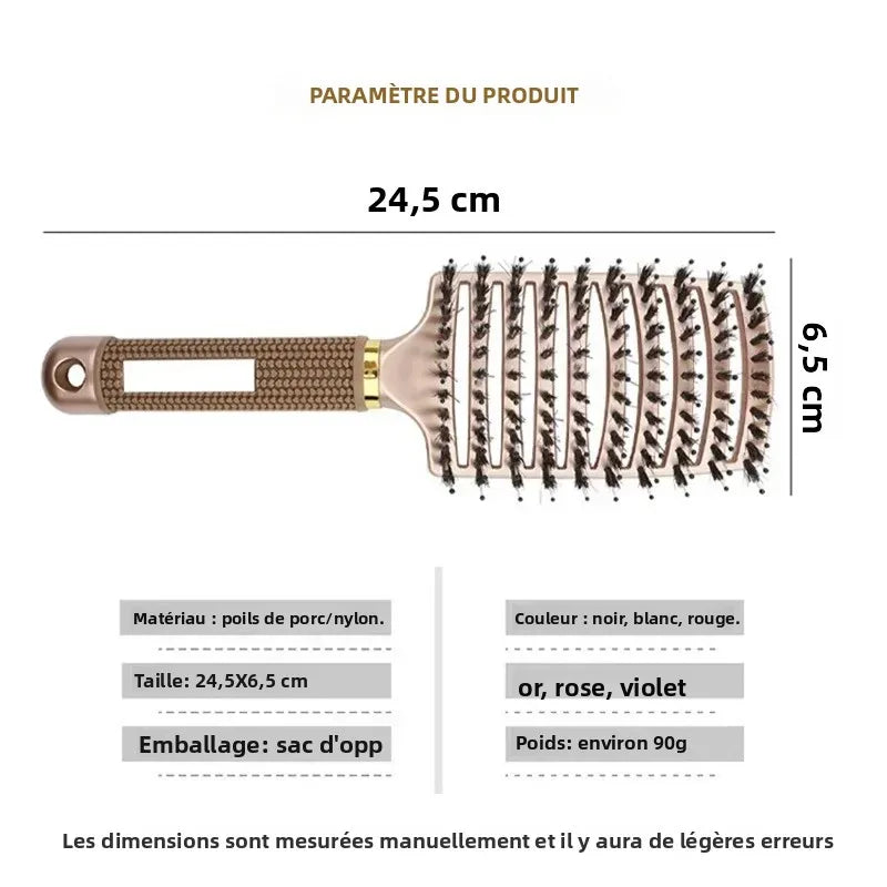 Hair Brush Scalp Massage Comb Hairbrush Boar Bristle Nylon Women Wet Curly Detangle Hair Brush Salon Hairdressing Styling Tool