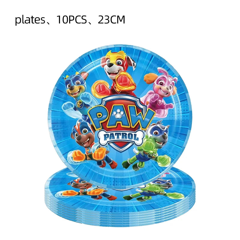 PAW Patrol Birthday Decoration Supplies Party Favor Water cups plates tableware Knife fork and spoon Party tableware and supplie