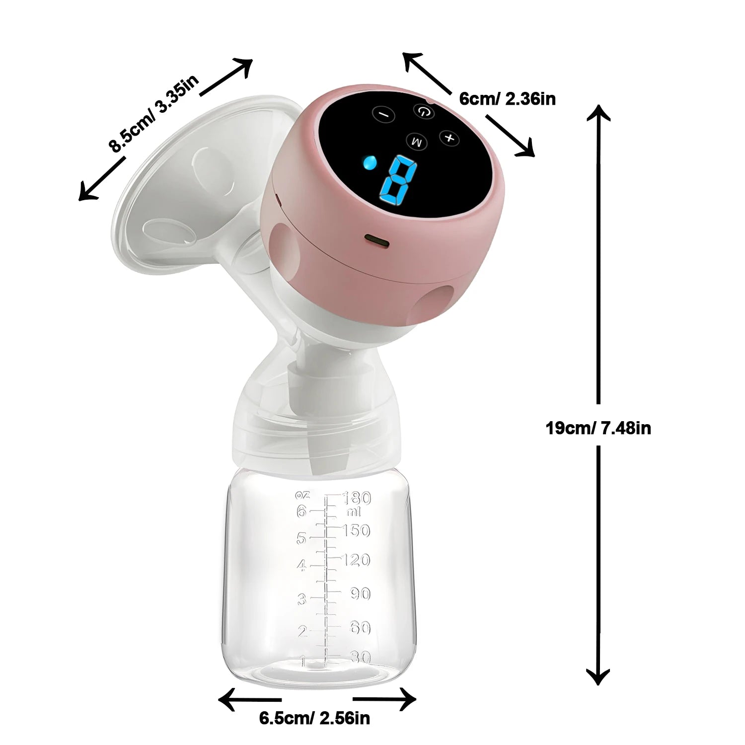 Intelligent Electric Breast Pump - High Suction Painless Silent Milk Extractor for Postpartum Breastfeeding, Integrated Design