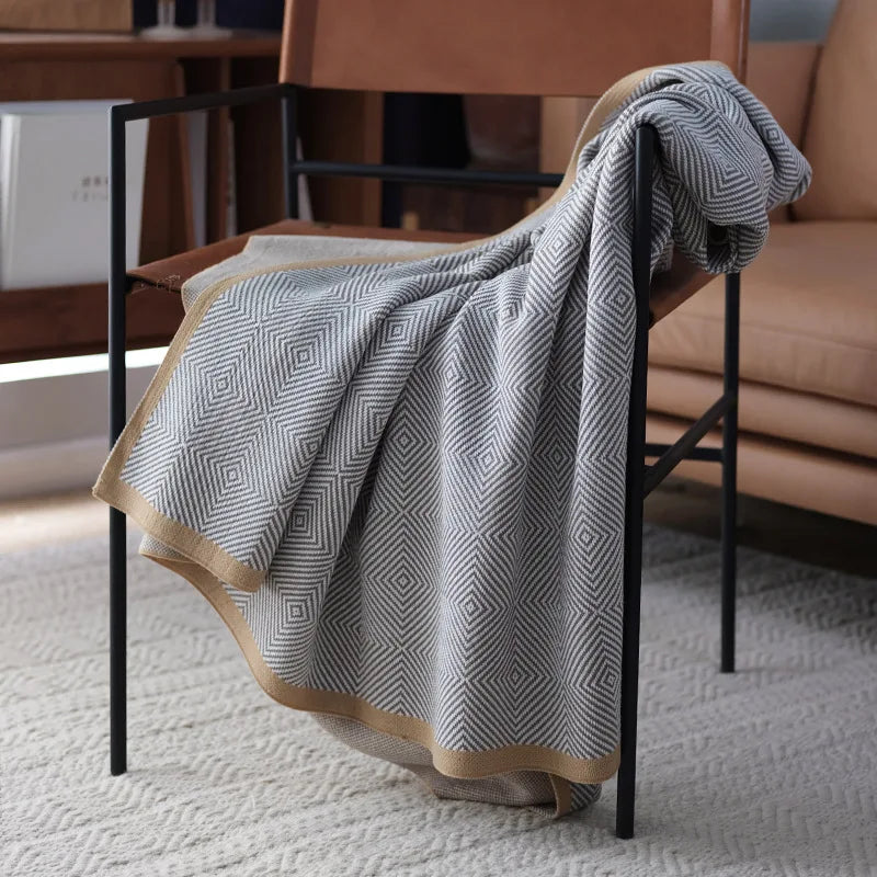 Nordic Ins Style Knitted Blanket Casual Sofa Cover Blanket Plane Office Nap Camping Leisure Soft Shawl Blanket Small Bed Cover