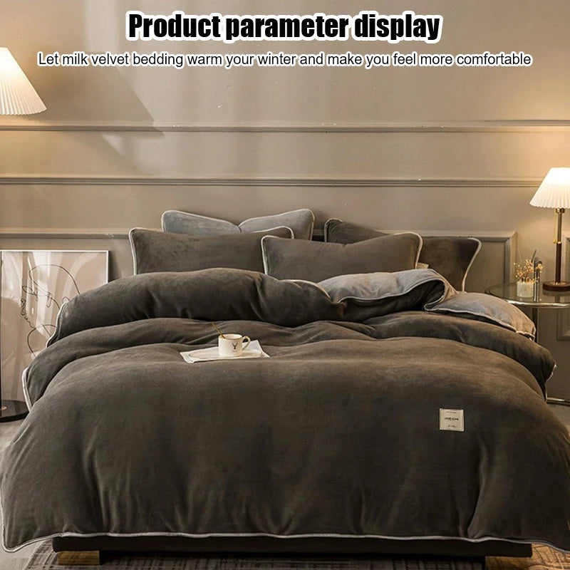 Winter New Coral Velvet Warm Quilt  Cover Soft Plush Quilt Cover Flannel Duvet Cover Bedding Home housse de couette 이불커버