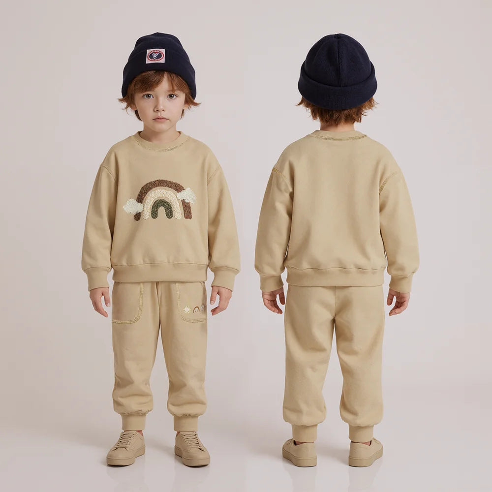 New Spring Autumn Baby Suits Cute Embroidered Sweatshirt + Pant 2Pcs Toddler Boy Girl Clothing