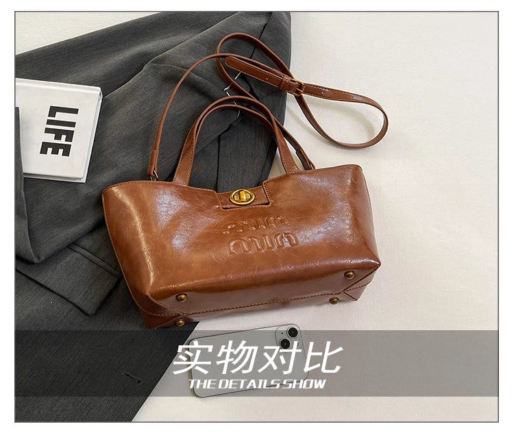 Women's Fashion Leather Crossbody Bag Shoulder Bag Handbag Combo Luxury Brand Classic Elegant Designer Style