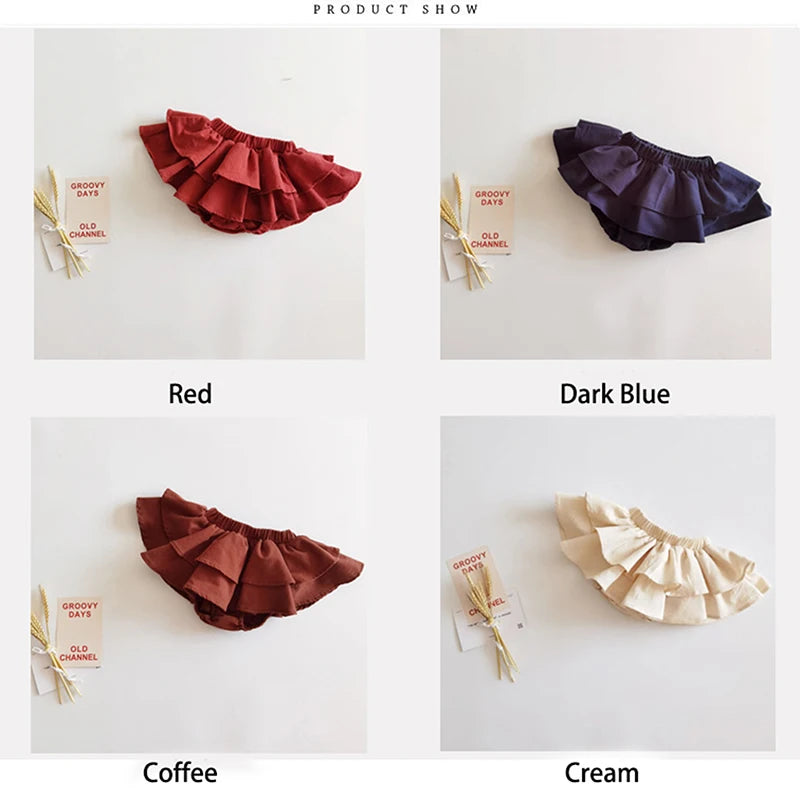 Christmas Baby Girls Skirt Pants Vintage Princess Girls Bloomers Toddler Girls Clothing Children Tutu Skirt 0-4 Years