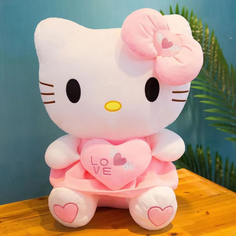 55cm Sanrio Hello Kitty Cat Plush Toys Cartoon KT Cat Plushie Doll Big Size Stuffed Anime Pillow Birthday Gifts For Kids Girls