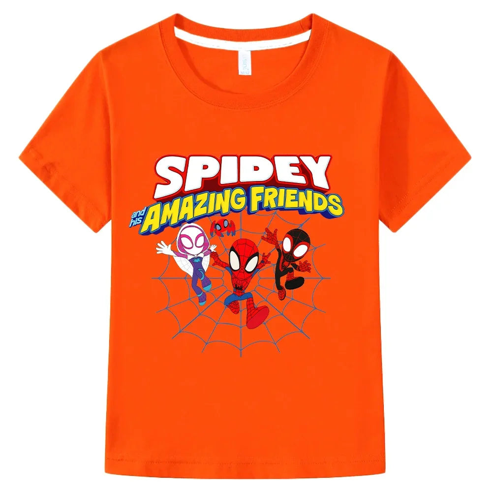 Spidey and His Amazing Friends T-shirts Kids New Design TShirts Cool Boys Girls Essential Tee-shirt Children Cotton Soft Clothes