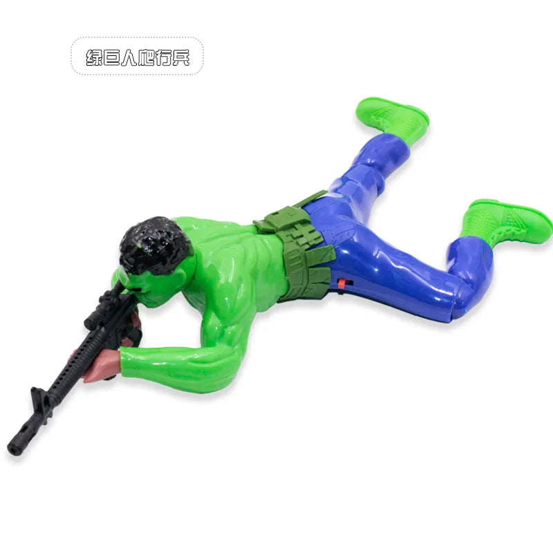 Marvel Peripheral  Crawling Toy Spider Man Captain America Hulk With Gun Crawling Model With Lights Children's Crawling Toy