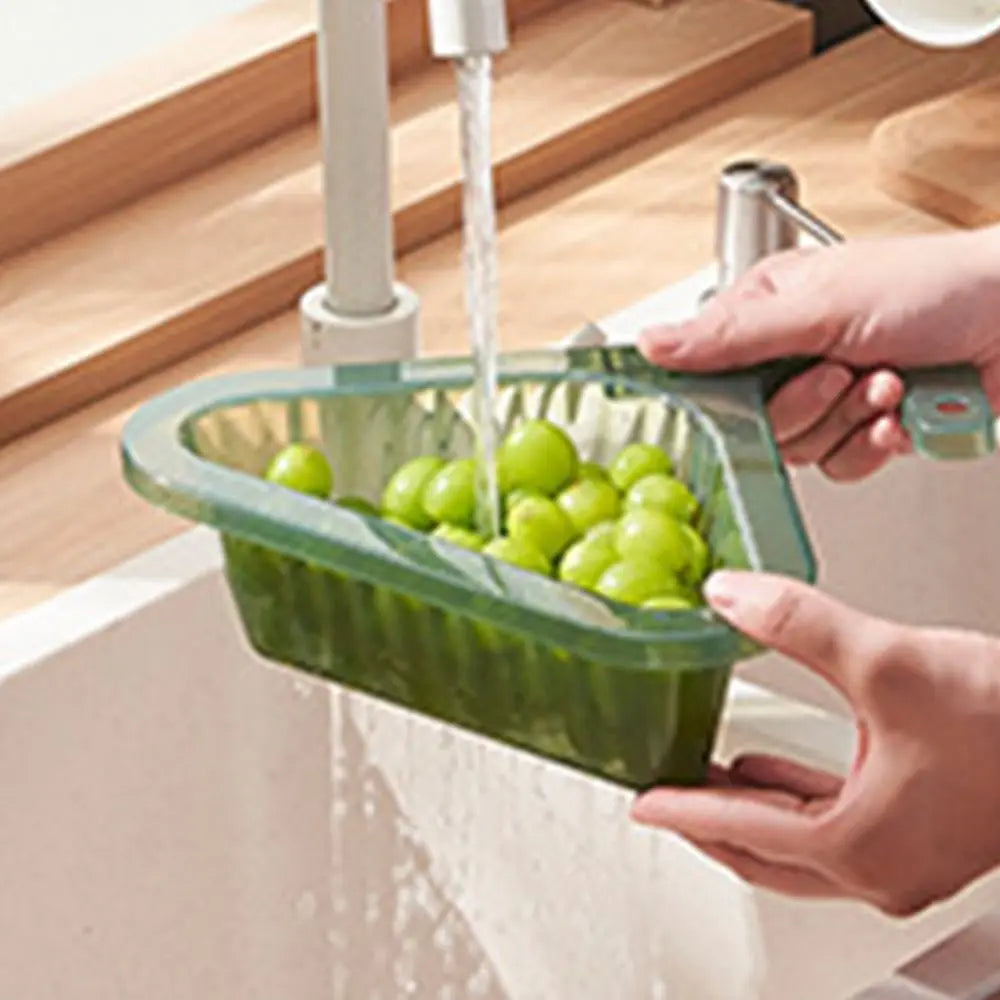 Kitchen Triangle Drain Basket Sink Retractable Rack Punch-free Vegetable Basin Sink Filter Storage Basket Kitchen Accessories