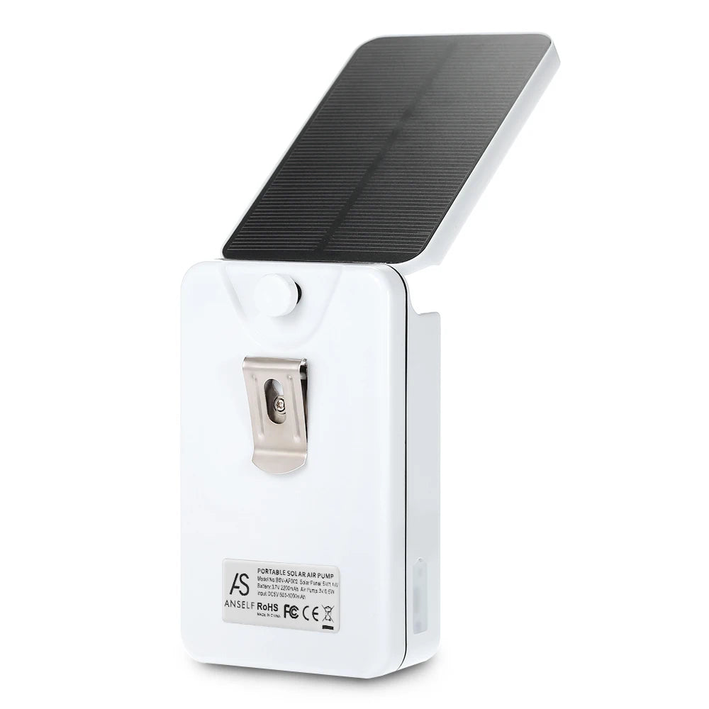 جهاز شحن يعمل بالطاقة الشمسية 5 فولت، مزود بأكسجين، وخزانات أسماك، ومضخة هواء لحوض السمك، ومضخة أكسجين للصيد، ومهوية مع أحجار هوائية