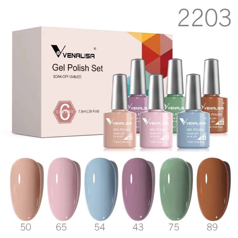 6pcs/kit VENALISA Collection de couleurs de Noël Ongles d’hiver