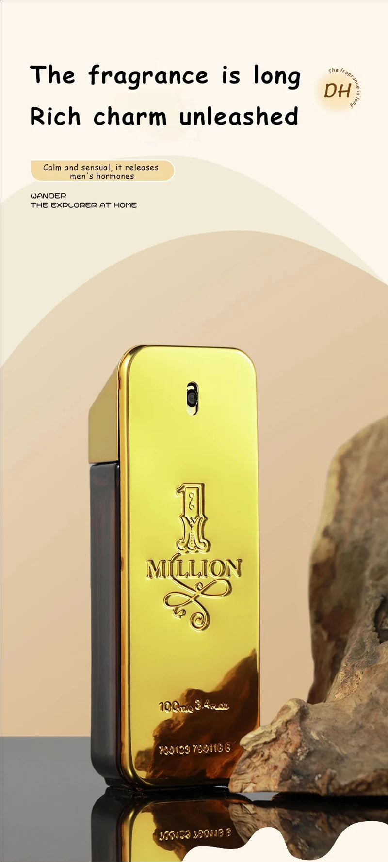 100ML Paco Rabanne 1 millones de Parfum Spray corporal de masculinidad madura para hombres Eau De Toilette Spray Perfume para ho