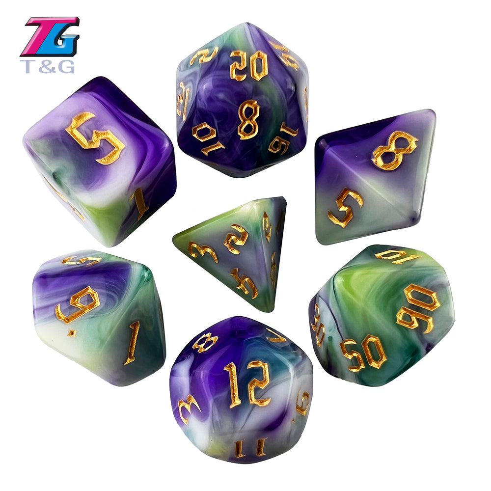 Polyhedral Multi-Color Game Dice 7pcs/set for DNDGame Dungeon Dragons Table Board Roll Playing Games