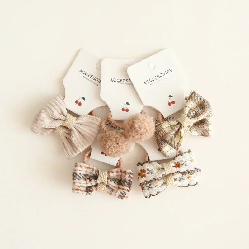 Elastic Hair Bow for Children, Children's Headwear, Hair Accessories for Girls, Cute Hair ties, Lovely Hair Rope, 10Pcs per Lot