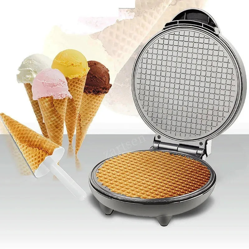 Electric Egg Roll Maker DIY Ice Cream Cone Machine Crispy Omelet Mold Crepe Baking Pan Waffle Pancake Pie Frying Grill Iron
